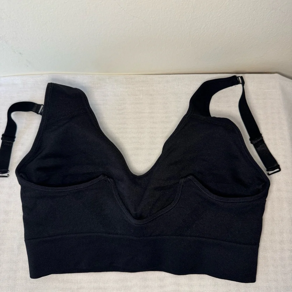 Puma Black V-Neck Sports Bra with Wide Straps 0044 - Picture 10 of 13